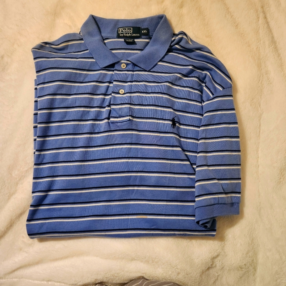Ralph Lauren blue and white strip polo